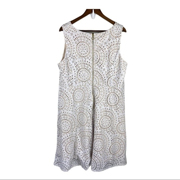 R&M Richards Woman’s Dress Nude with White Overlay - Picture 2 of 7